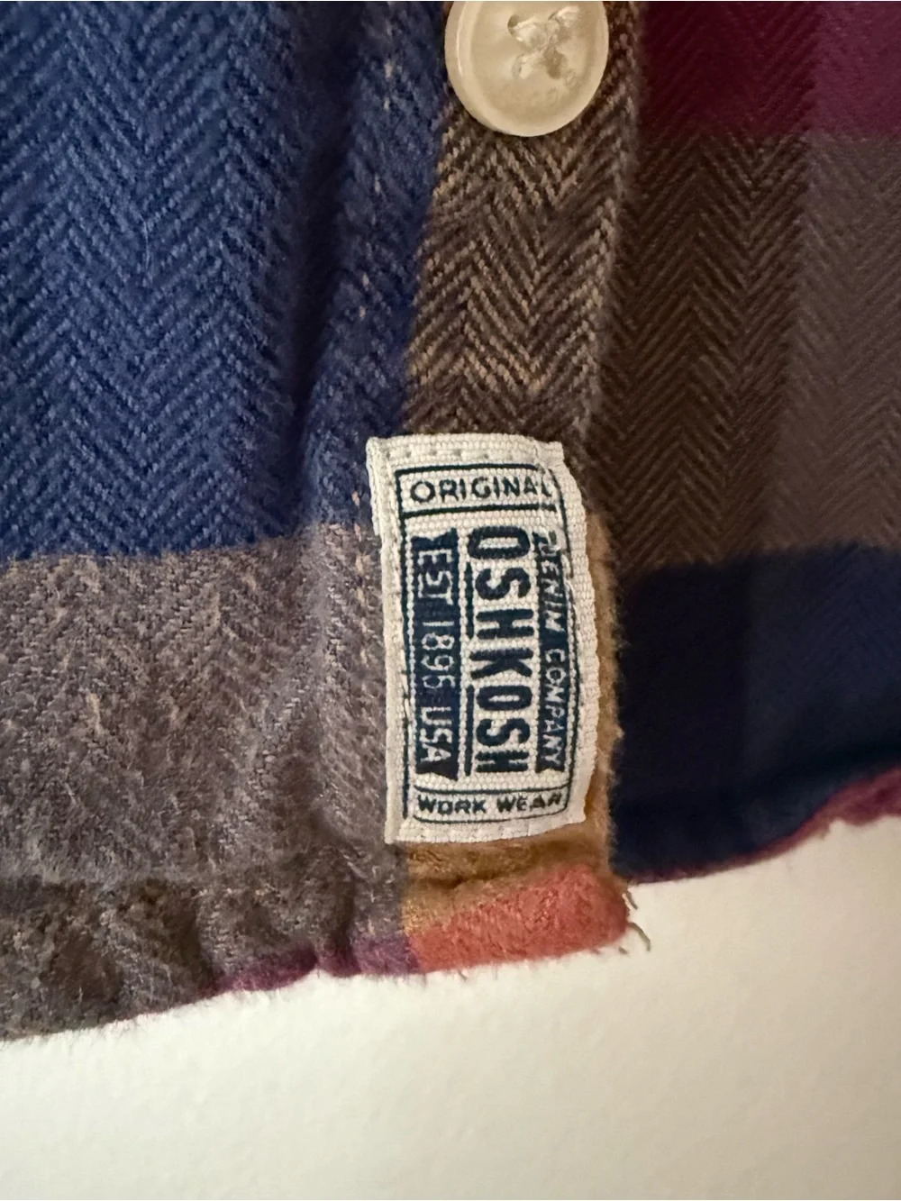 OshKosh B'gosh Plaid Button-Down Shirt in Navy, Pink, Rust, Brown